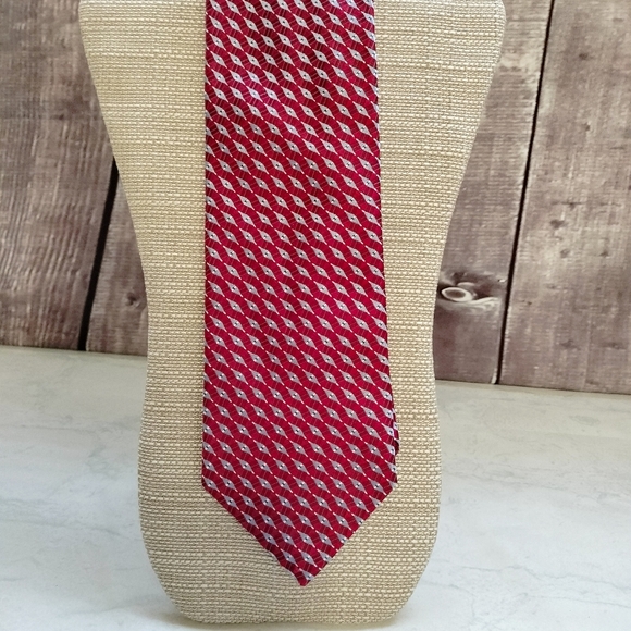 Ike Behar New York Imported Silk Tie Necktie Geometric Jacquard USA - Picture 3 of 13